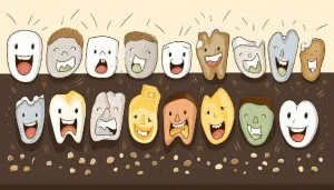 dibujo de manchas en los dientes