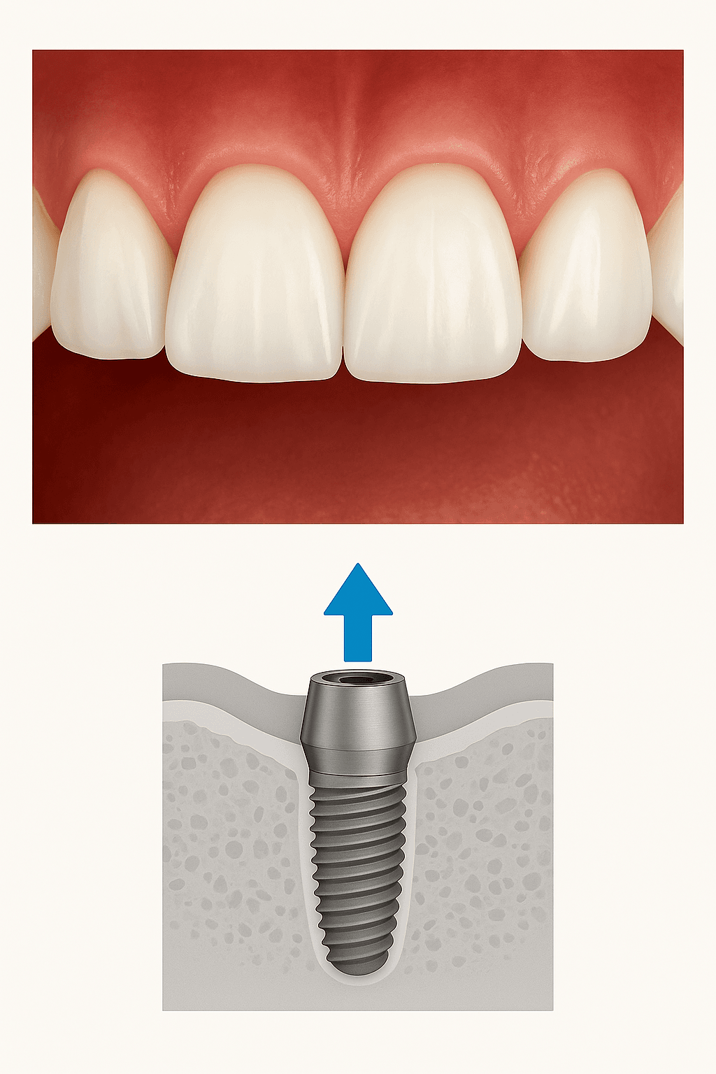 Candidatos para implante unitario: encías sanas y hueso suficiente