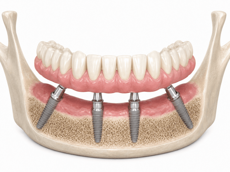 Implantes All-on-4 para rehabilitación fija completa sobre cuatro implantes en Barcelona Sant Gervasi