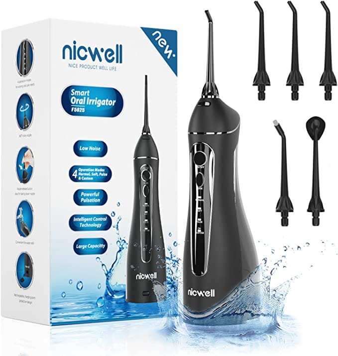 Irrigador dental inalámbrico Nicwell negro