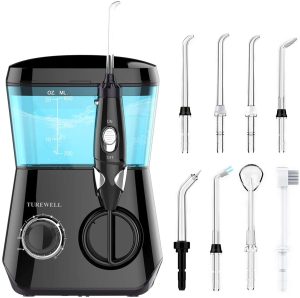 Irrigador Turewell 600 ml negro con sus ocho puntas