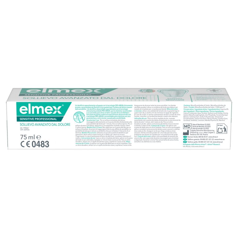 Lateral del envase Elmex Sensitive Professional