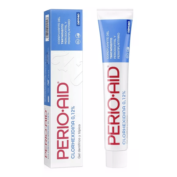 PERIO AID 0,12 gel dentífrico 75 ml con caja y tubo