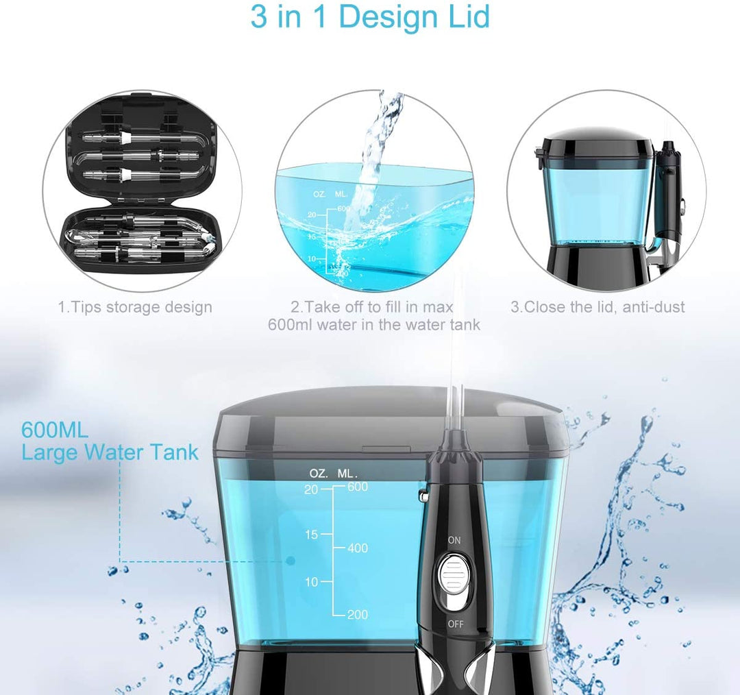Depósito de 600 ml y compartimento superior para boquillas del Turewell negro